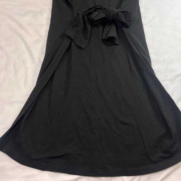 Universal Standard Misa Dress Size S (14-16) Black Short Sleeve Tie Front - Picture 4 of 15
